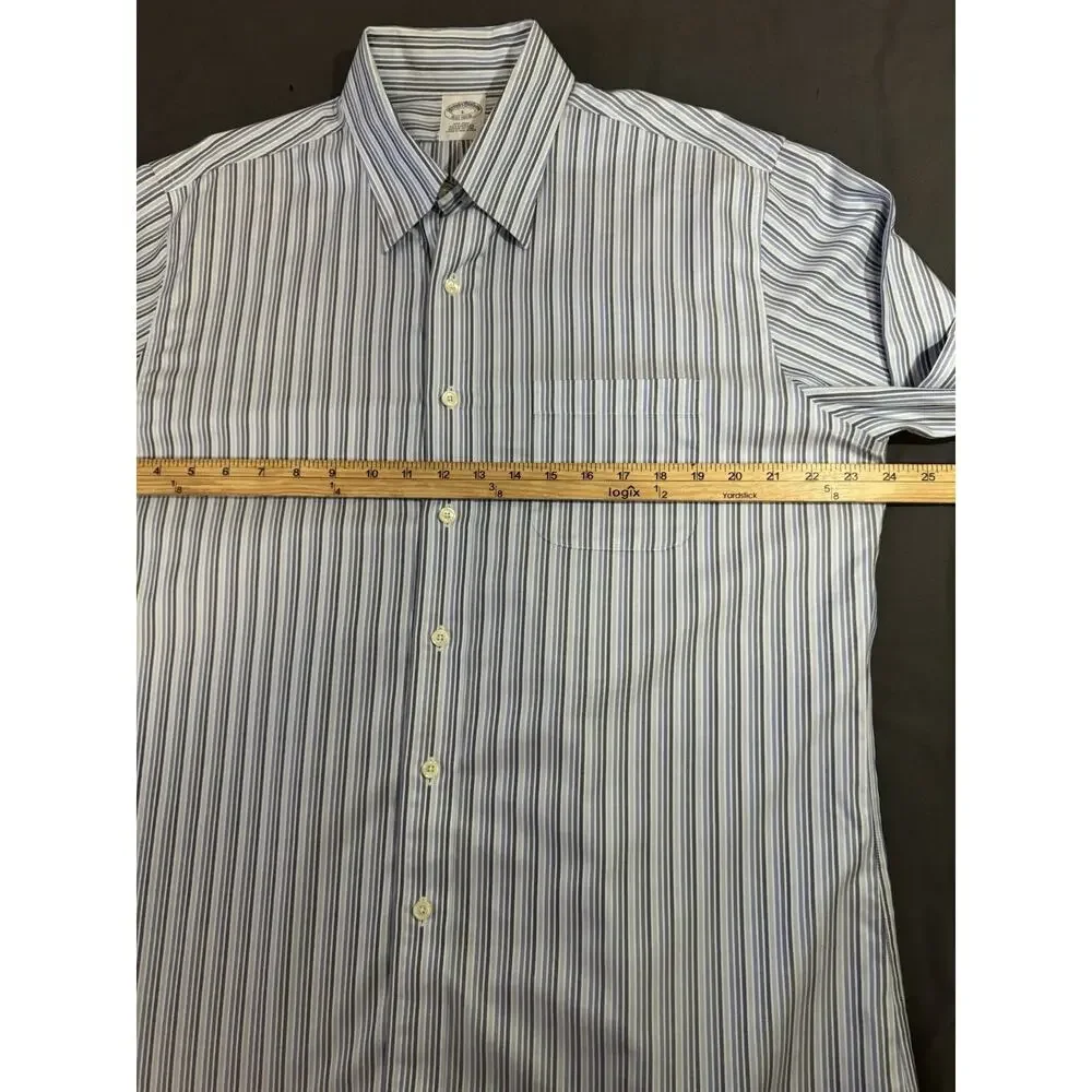 Brooks Brother Button Down Shirt‎ Blue Striped Men’s L Long Sleeve Shirt Supima